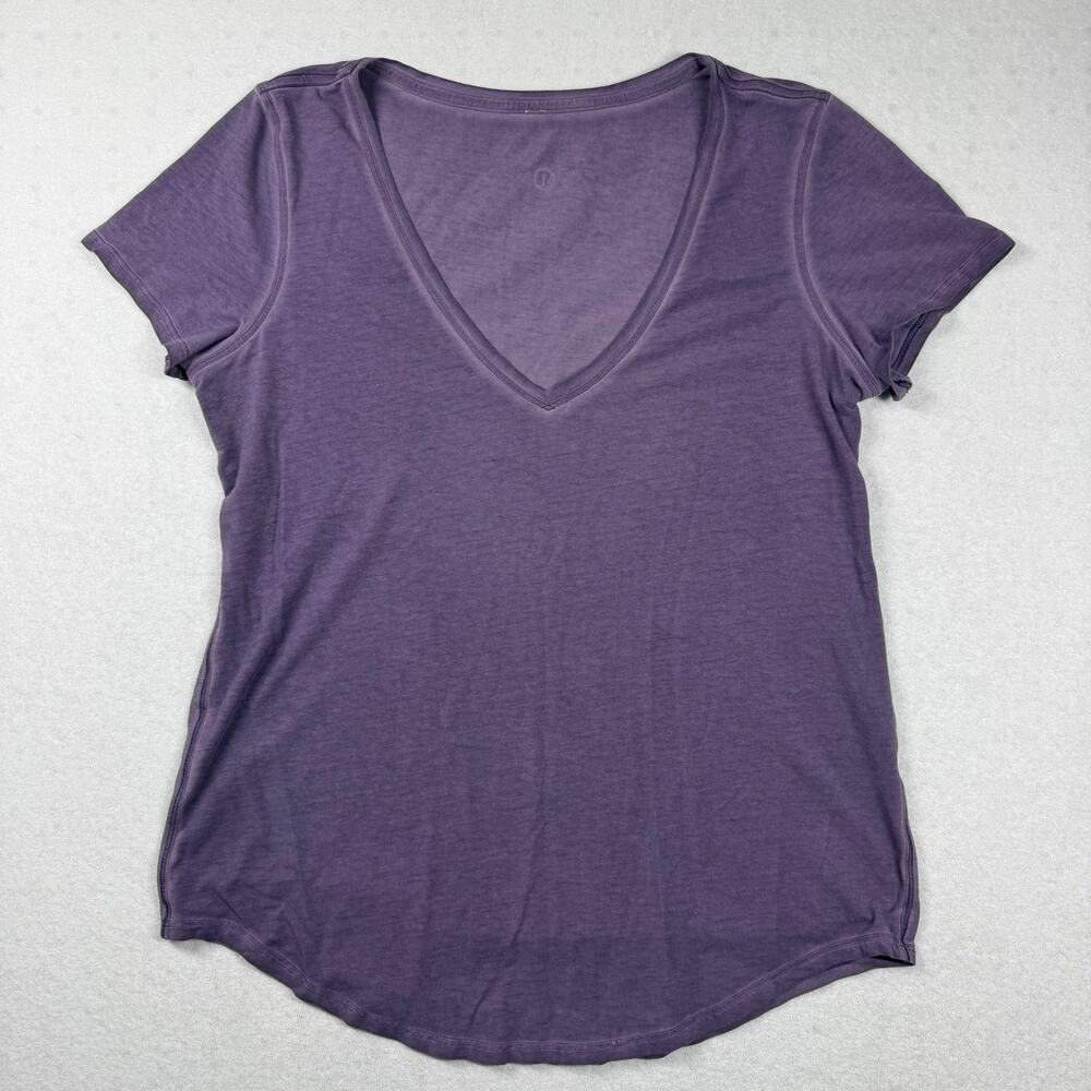 Lululemon Love V-Neck Tee Women’s Size 6 Purple Pima Cotton Short Sleeve Shirt